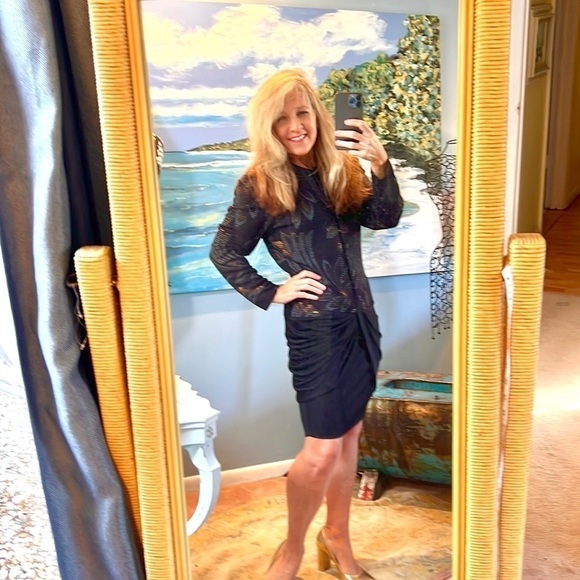 Vtg. Frances La Vie,Draped at the Hips, Gorgeous Printed Bodice, Cocktail Dress - Picture 7 of 11